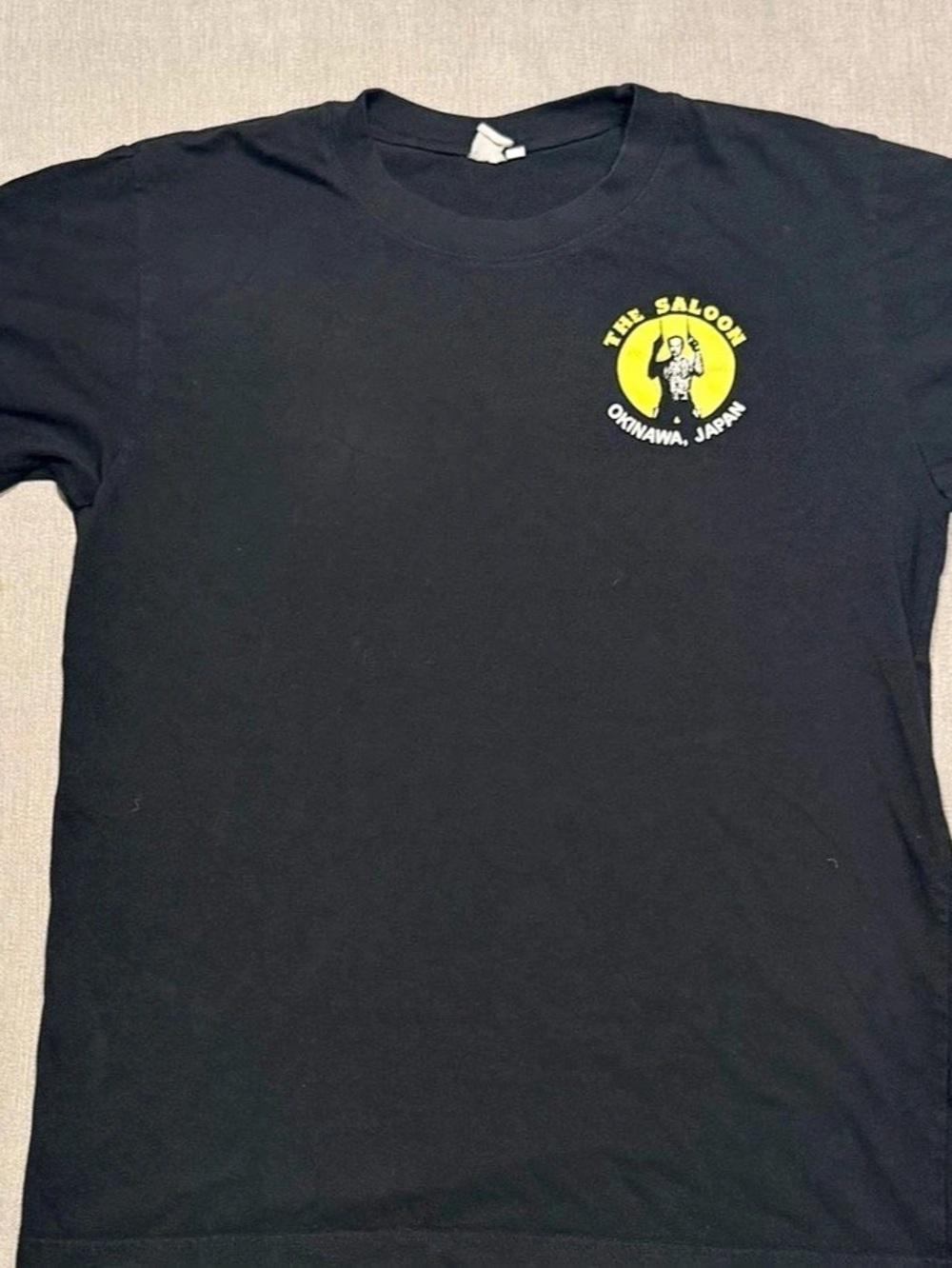 The Saloon Kinville, Okinawa, Japan graphic tee Graphic Tee Black Short Sleeve - Picture 2 of 4